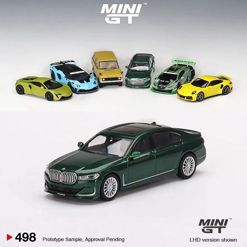 MINIGT 1:64 宝马 BMW Alpina B7 仿真合金汽车模型-金属绿# 498