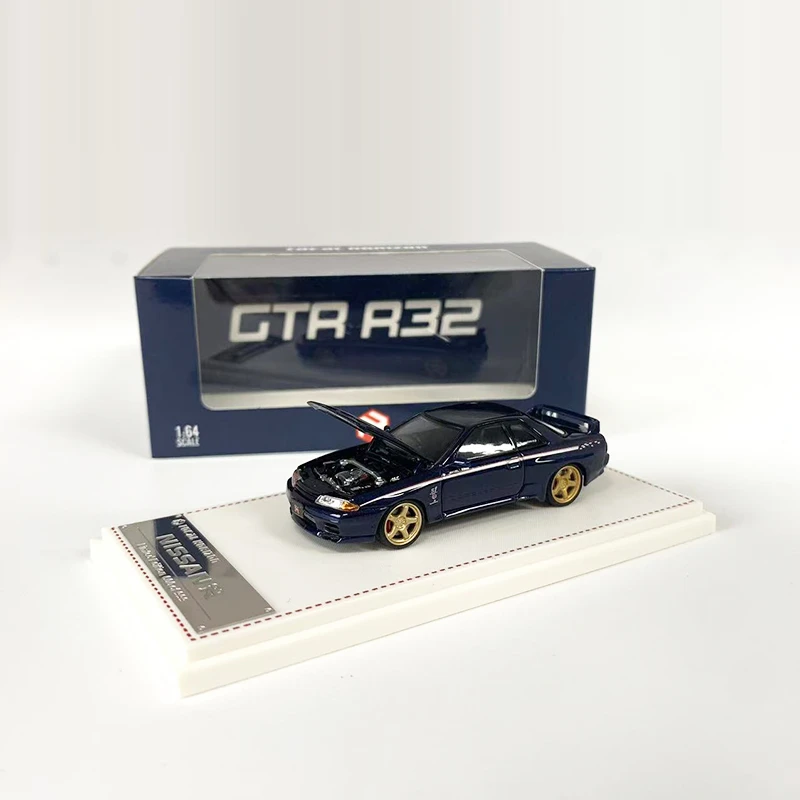 FH 1:64 尼桑 Skyline GT-R 第3代 R32 Nismo 前盖可开车模 -深蓝