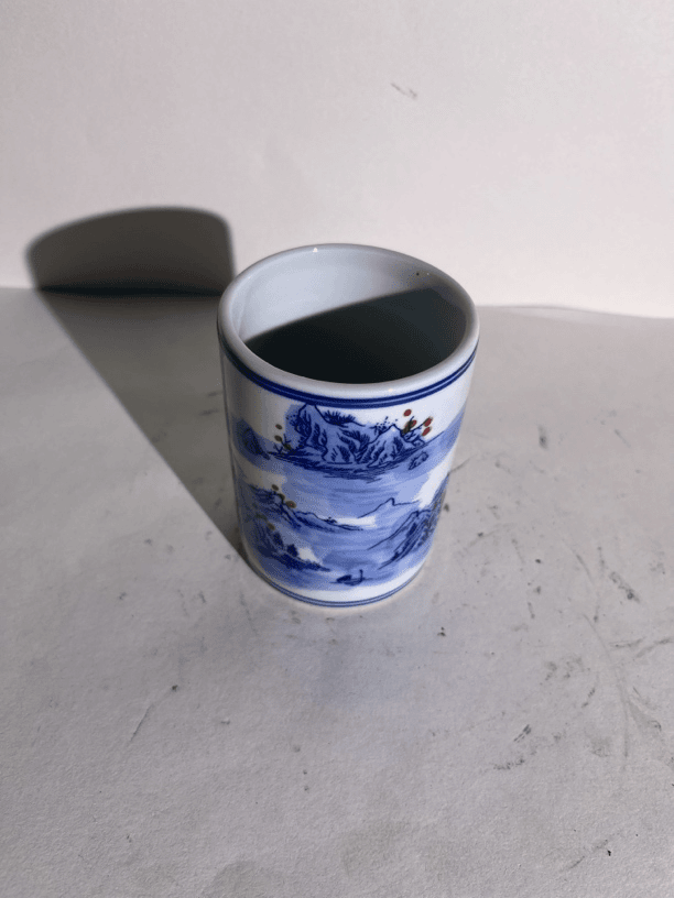 青花手工手绘笔筒