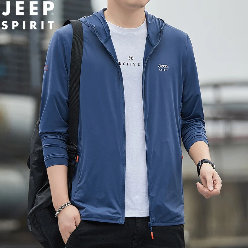 JEEP吉普防晒衣男冰丝2025年夏季新款透气男士薄夹克外套防晒服