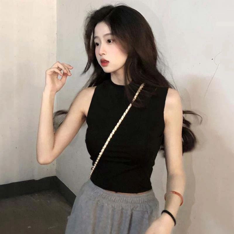 复古黑色吊带背心女夏季修身显瘦内搭无袖外穿辣妹上衣潮性感小众
