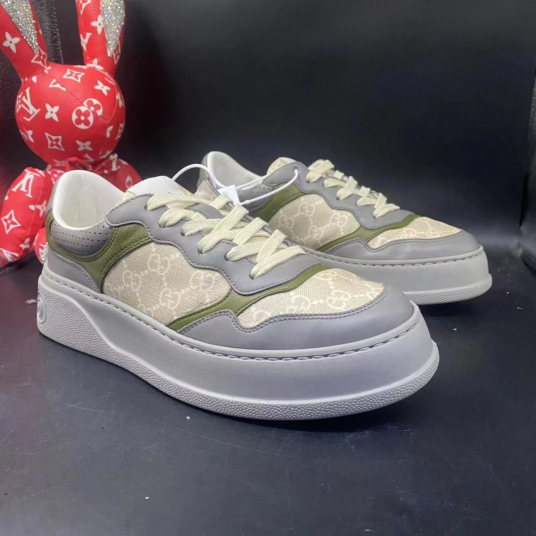 【AO折扣】古驰/GUCCI 40.5欧码 男士休闲舒适灰色厚底饼干鞋gl193