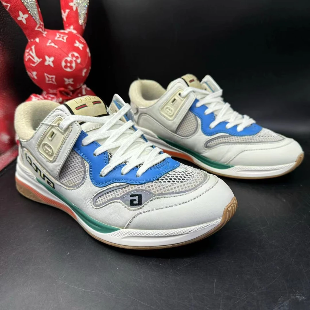 【AO福利】古驰/GUCCI 41欧码 男士时尚白色网面休闲运动鞋ao290