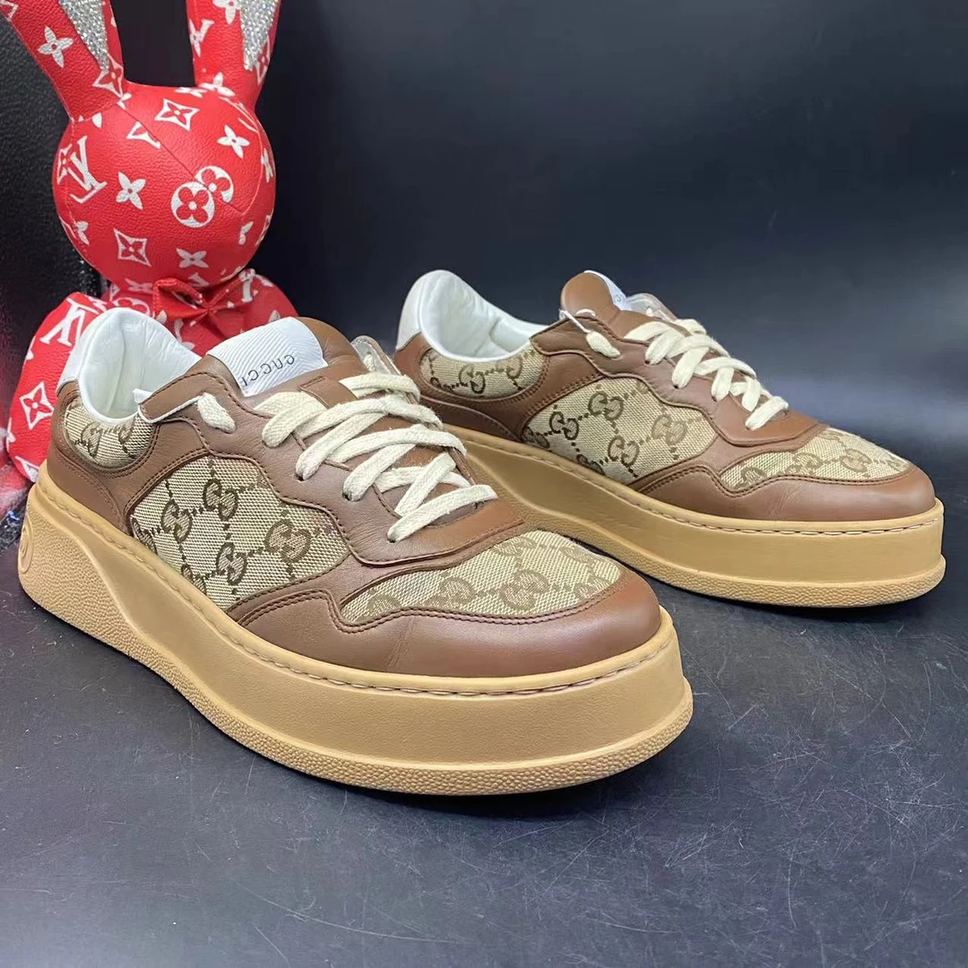 【AO特惠】GUCCI/古驰 多码数 男士休闲舒适百搭棕色饼干鞋ao449