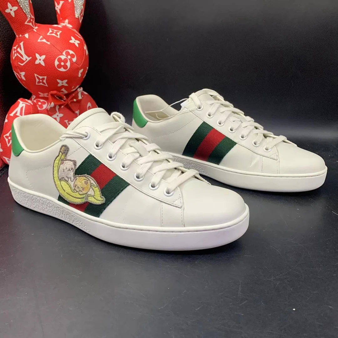 【二奢特惠】GUCCI/古驰 41欧码 男士百搭休闲ace卡通刺绣小白板鞋