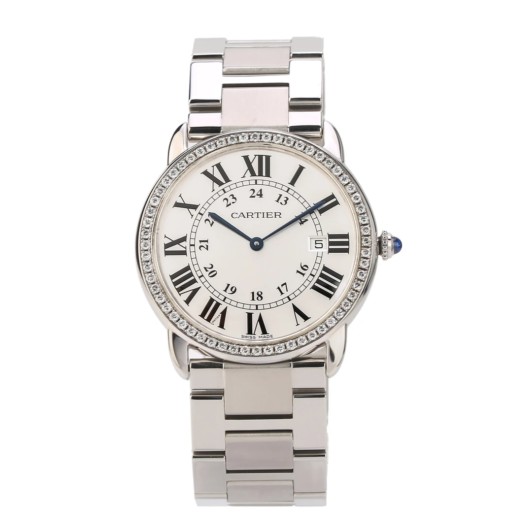 95新 Cartier/卡地亚 石英腕表W6701005表径36公价23300后镶钻