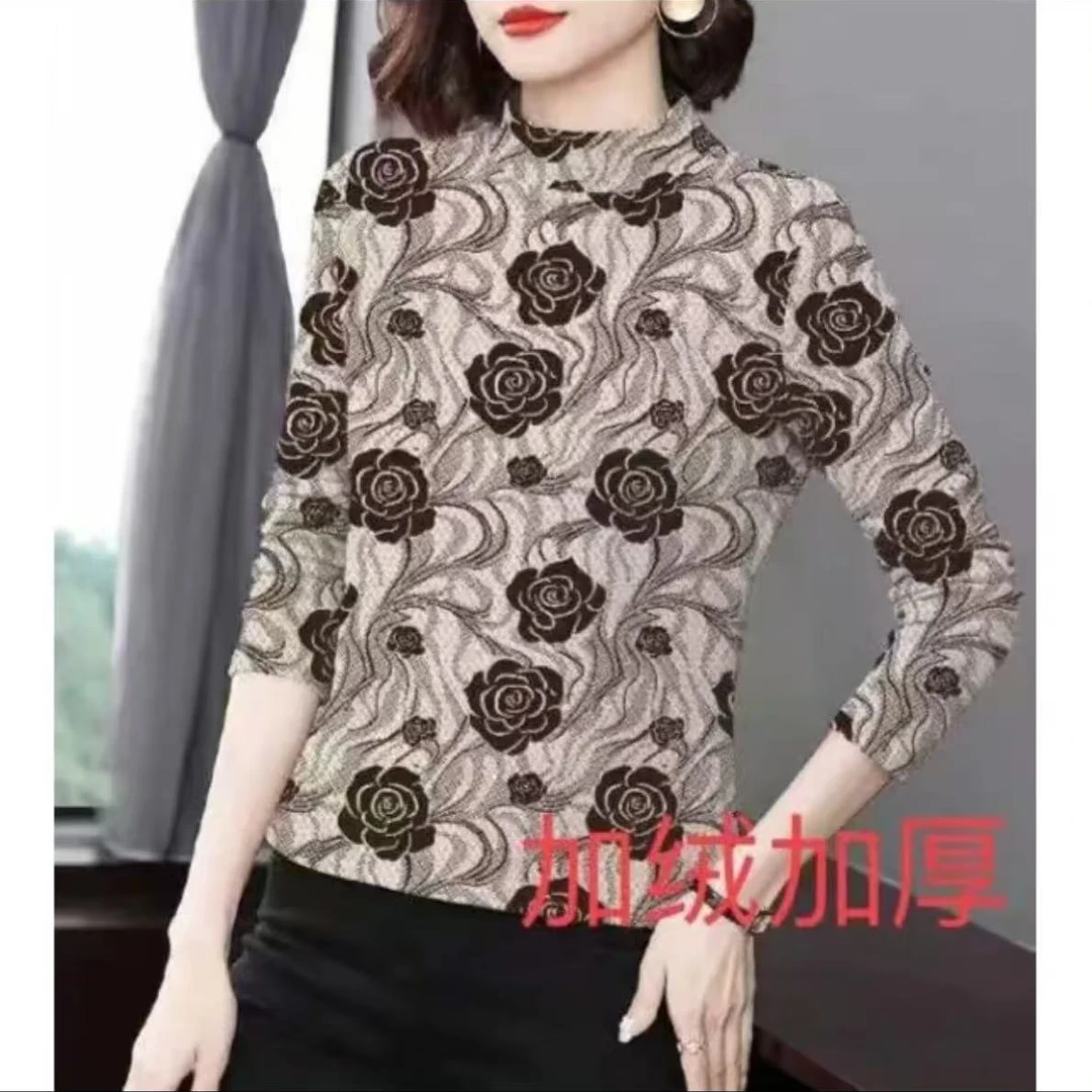 冬季新款半高领减龄气质时尚显瘦打底衫长袖秋冬百搭上衣