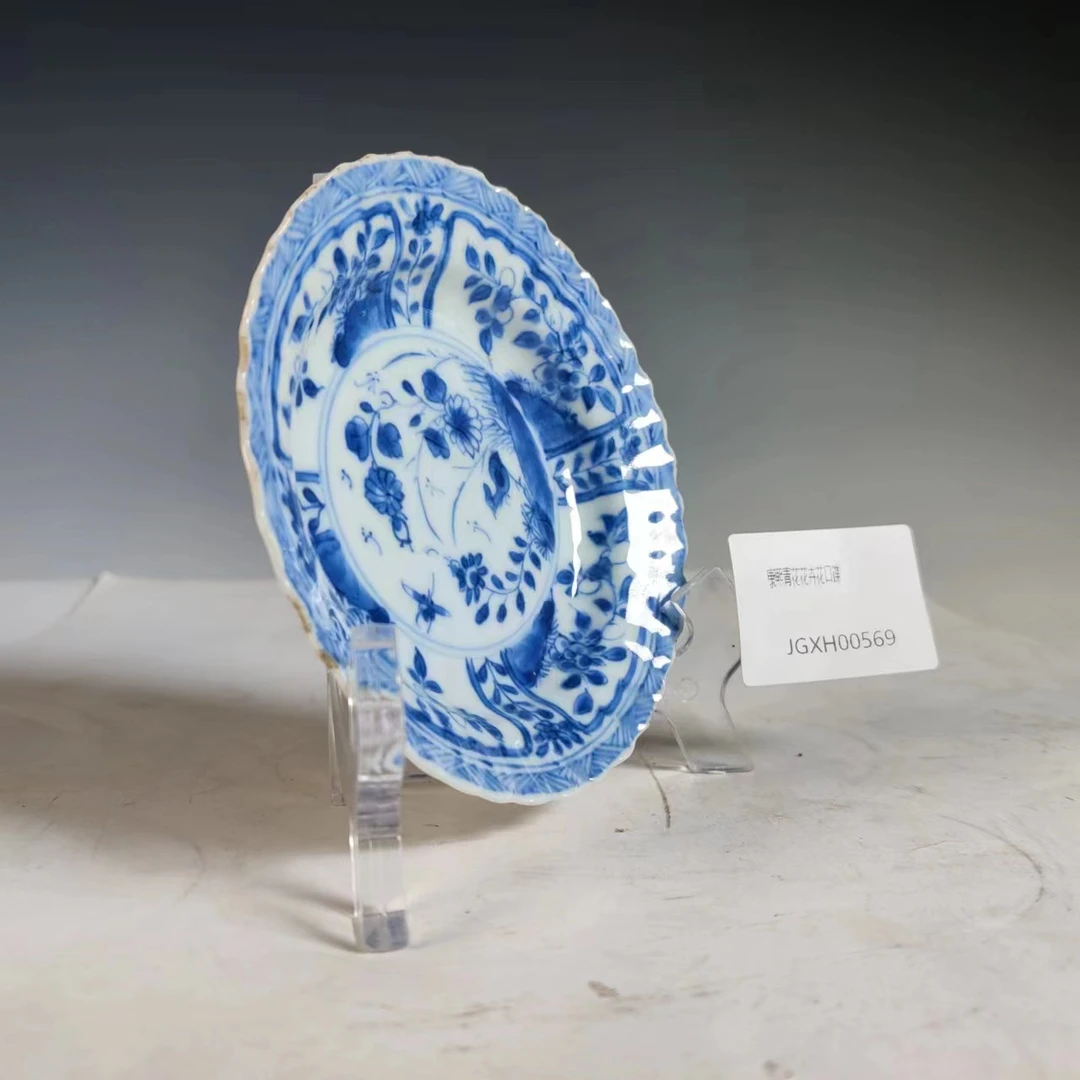 康熙青花花卉花口碟JGXH00569