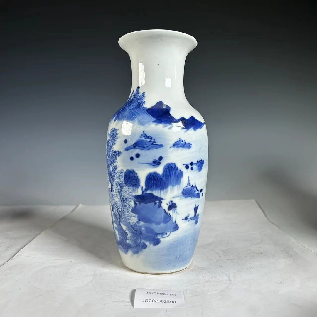 【聚古轩文物】清中期青花山水人物罗汉瓶JG202302500