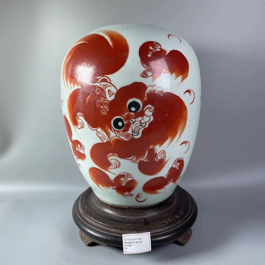 SCTY202417789晚清矾红太师少保冬瓜罐