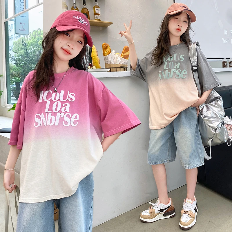 女童夏季短袖短裤套装2025新款儿童洋气韩版宽松休闲两件套中大童