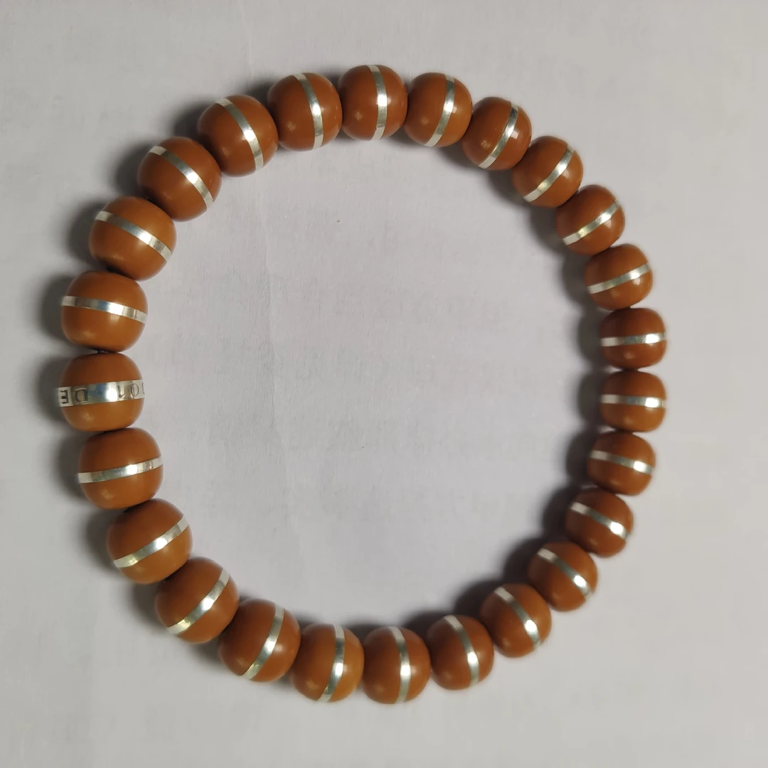 橄榄核核尖银腰带手串尺寸0.85cm