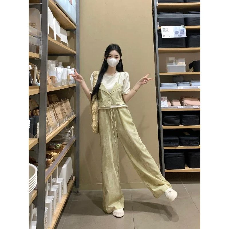 气质时尚显瘦两件套2024夏季新款大码胖mm高级感洋气减龄休闲套装