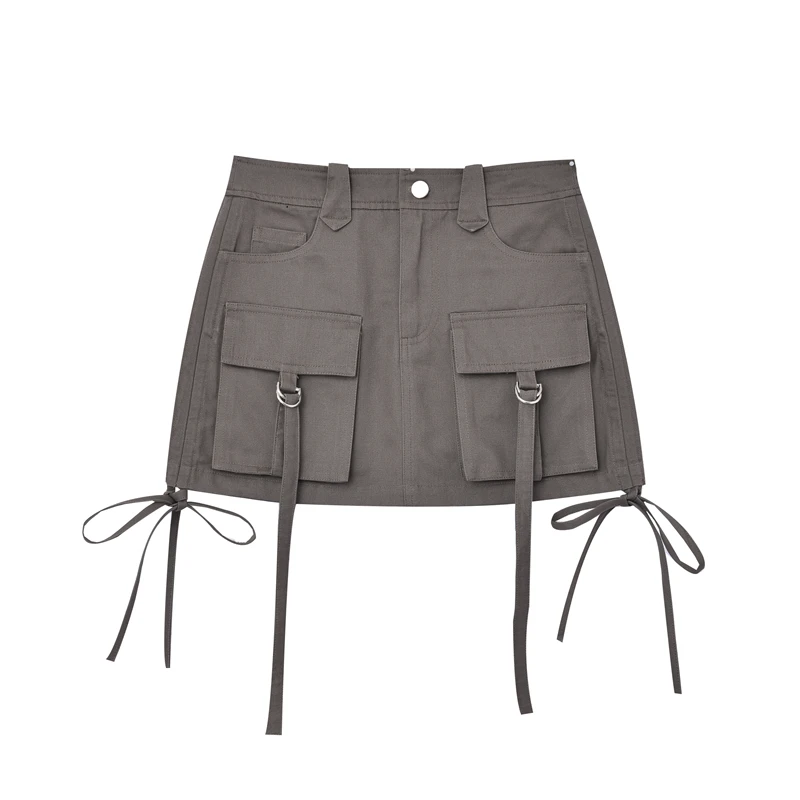 NIAW AN时光轨迹工装半身裙休闲高腰百搭夏季设计感A字裙