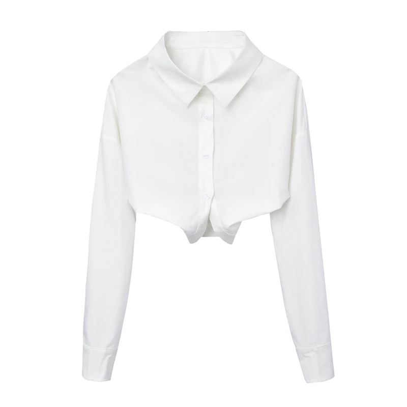 NIAW AN白色幻想短款衬衫百搭宽松显瘦辣妹时尚设计感小众