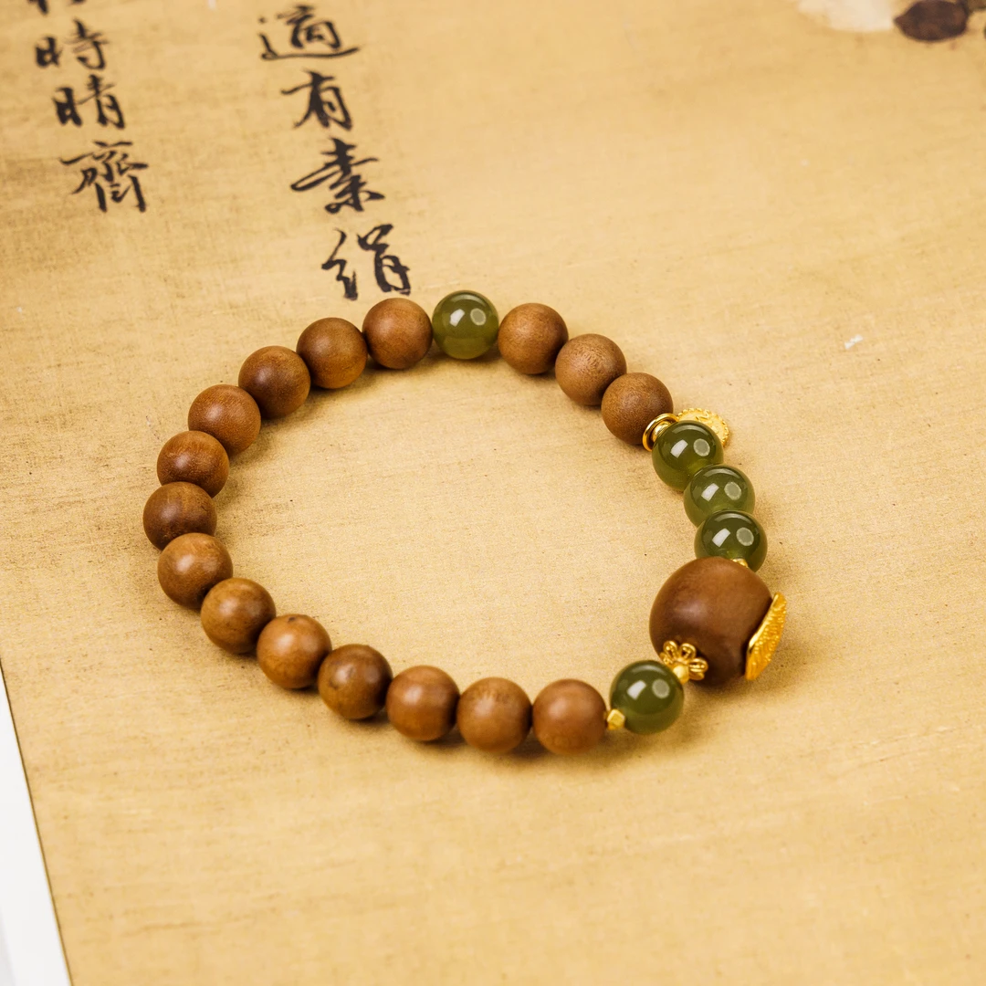 守道掌门人印度迈索尔老山檀香黑肉8mm扎扎单圈手串SDLS3613