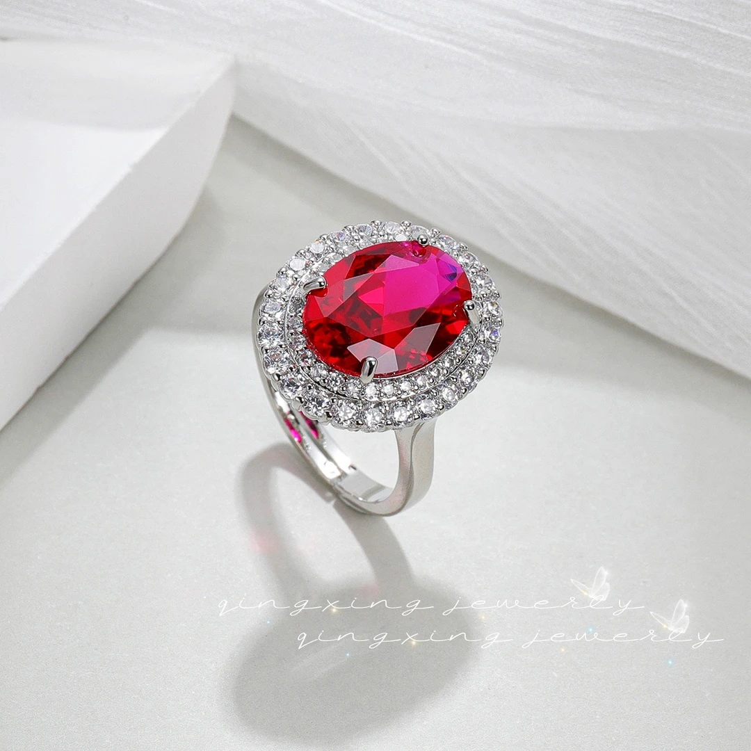 铜合金合成锆石戒指 QX-9142 戒指经典气质精致