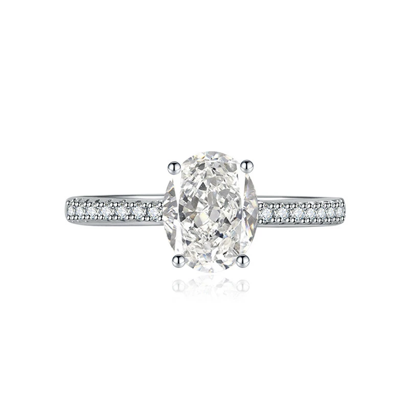 铜合金合成锆石戒指 XS-5008小众首饰冰花切爆闪戒指高定饰品