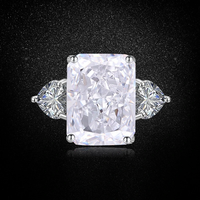 铜合金合成锆石戒指 XS-5056 冰花切爆闪戒指