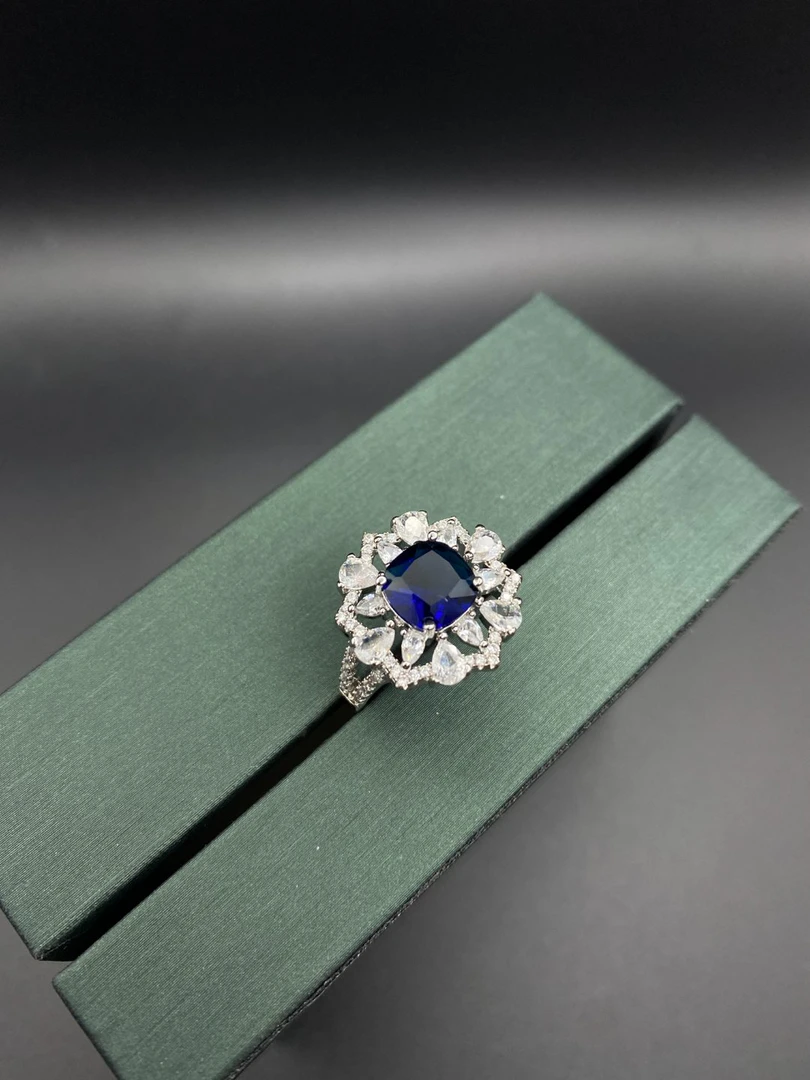 铜合金合成锆石戒指 SC-3609 戒指轻奢气质镶嵌