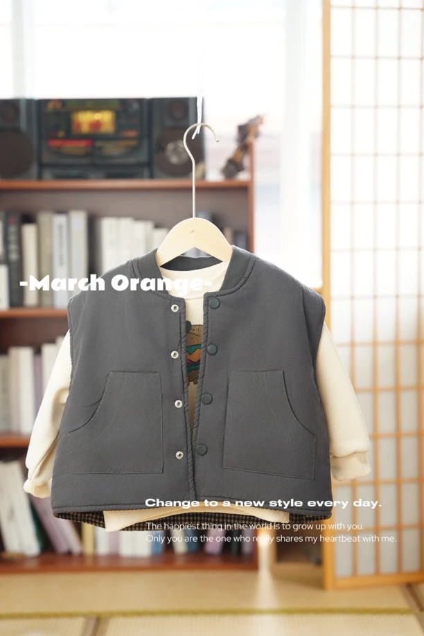 MO -双面马甲-儿童时尚休闲秋冬洋气保暖双面穿马夹