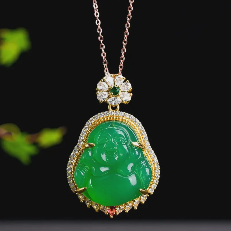 高奢弥勒佛项链佛公吊坠女项链