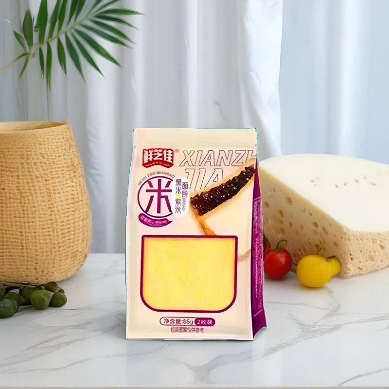 鲜芝佳紫米面包黑米双重夹心86g两枚软包装营养早餐休闲零食代餐