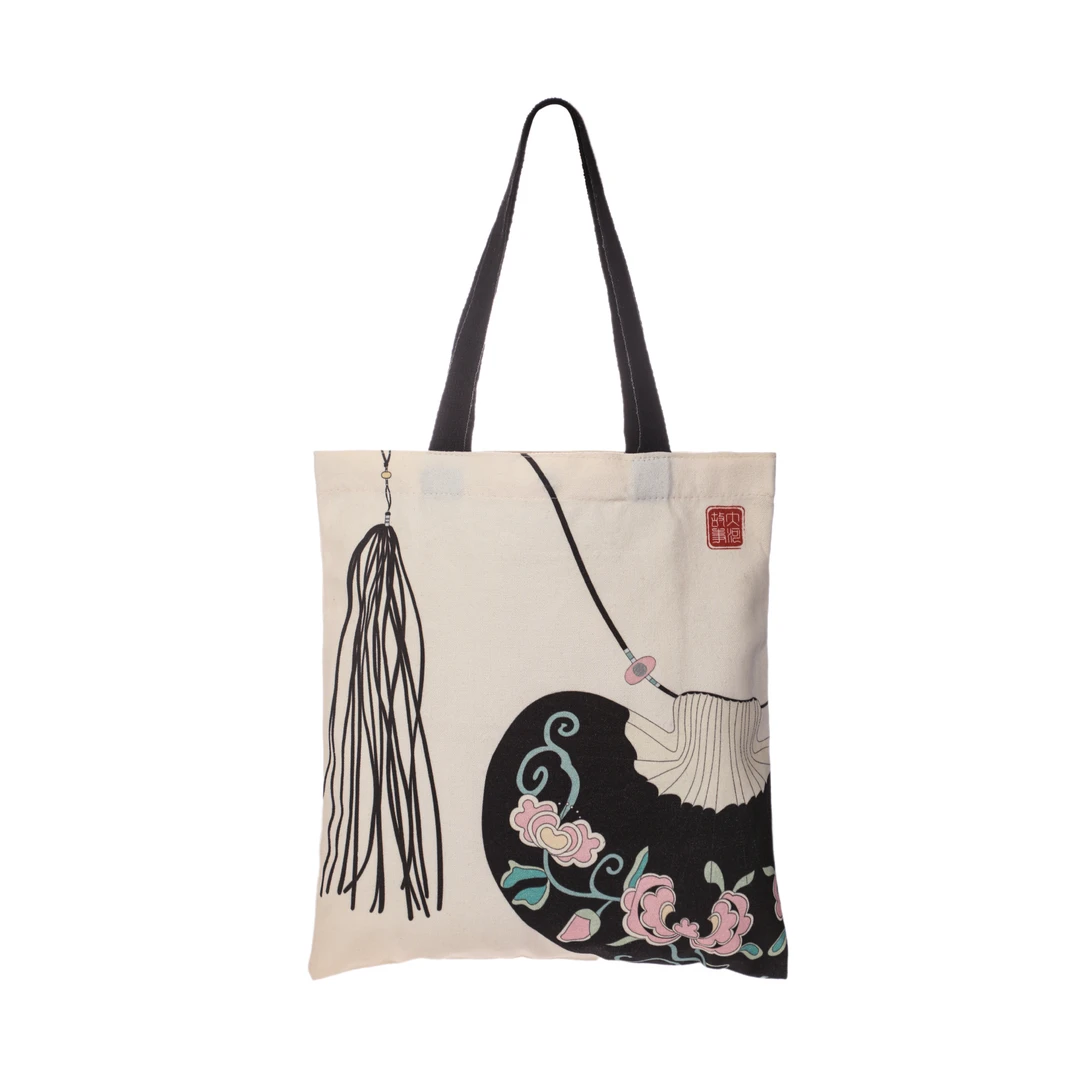 香囊国风原创帆布包时尚休闲单肩包环保双面印花培训班学生包