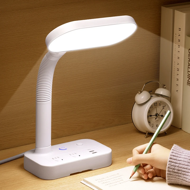 阅读台灯插座学习办公护眼灯多功能延长线插座卧室灯插电款usb