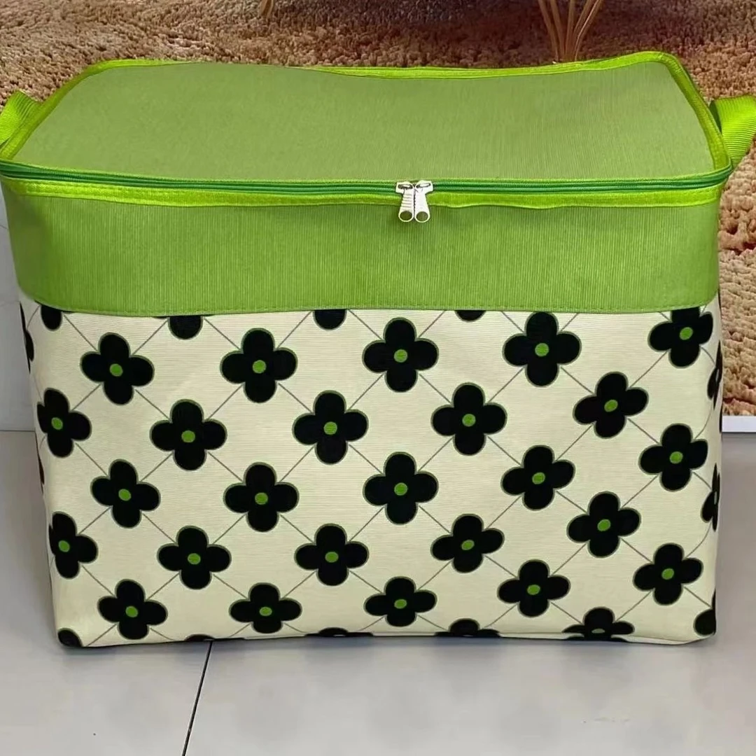 100升大容量被子衣服家用收纳袋双拉链带盖搬家打包袋防潮收纳筐