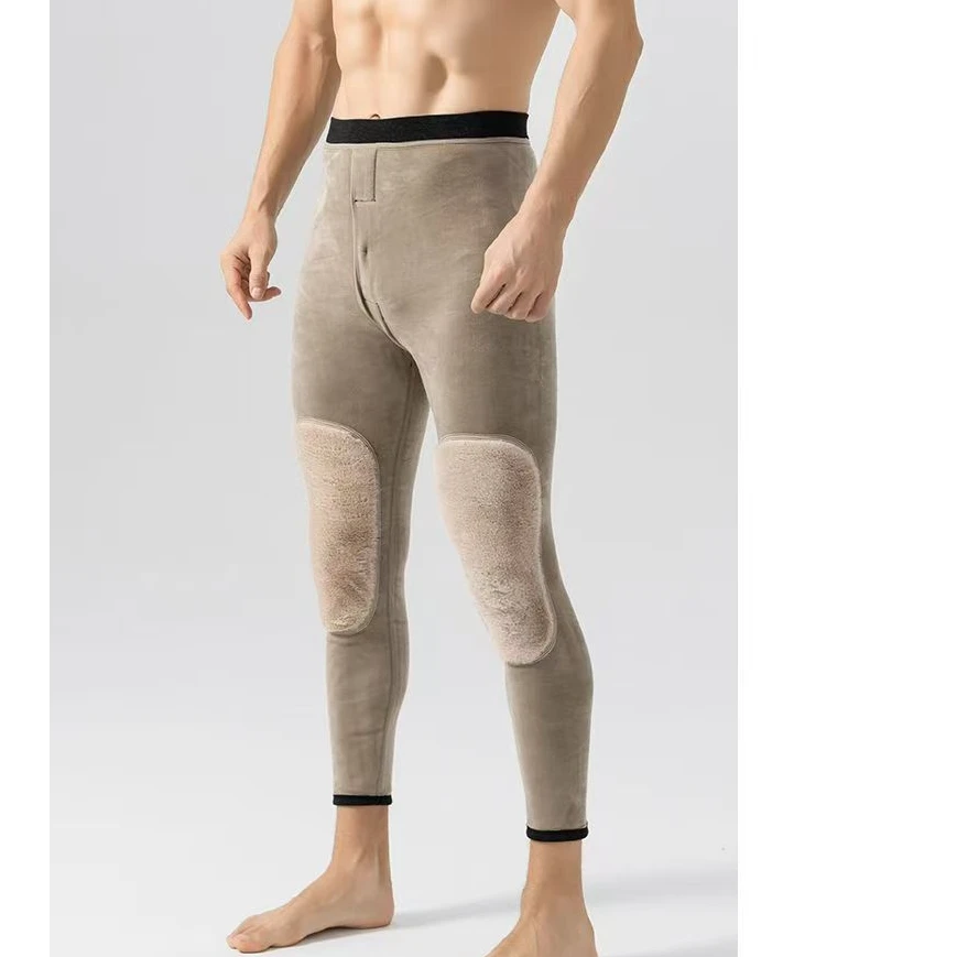断码特价男士冬季特厚獭兔毛护膝加厚高腰打底保暖裤8830