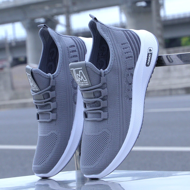 轻薄鞋子男款夏季男鞋轻便网面鞋软底防滑休闲运动鞋透气飞织网鞋