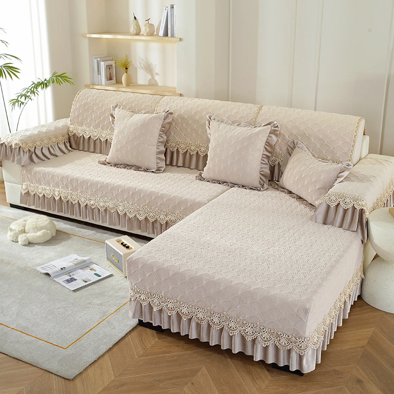 （靛青）沙发垫四季通用防滑高档坐垫子毛绒贵妃全包沙发套罩新款