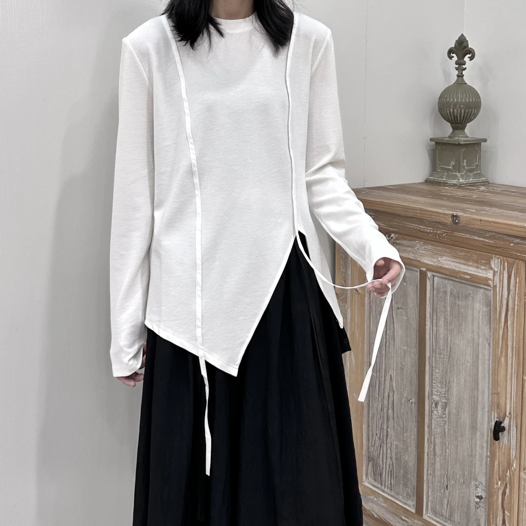 【黑白工作室】设计款长袖T恤女秋季新款