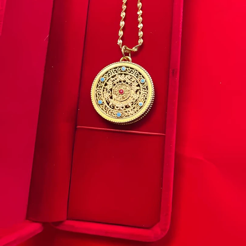 非金属布艺项链 【苗.金专柜正品】磁.百.草.金色五福女士传统项链