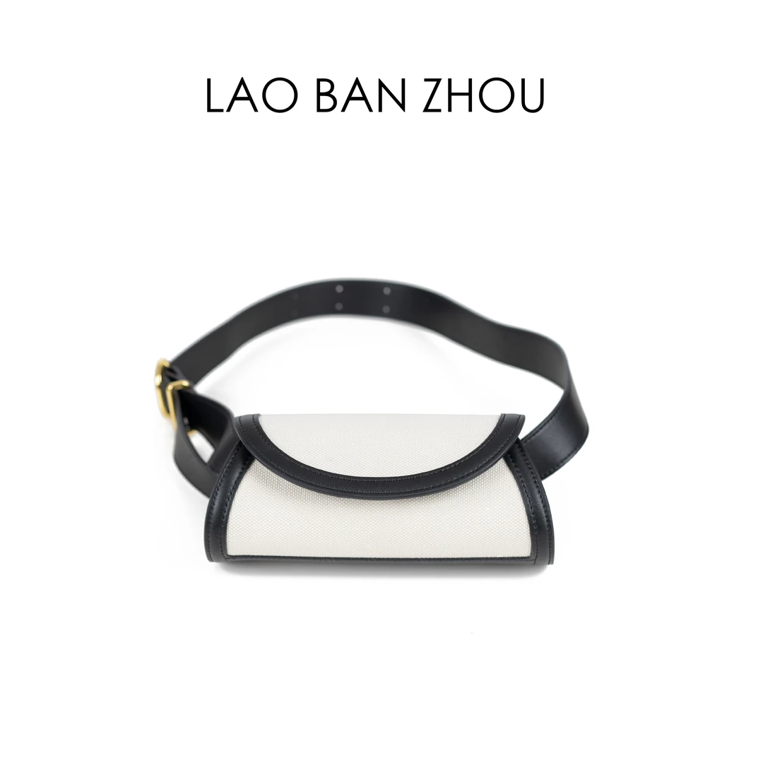 【老板周】小众设计 法式复古拼色质感法棍腋下包