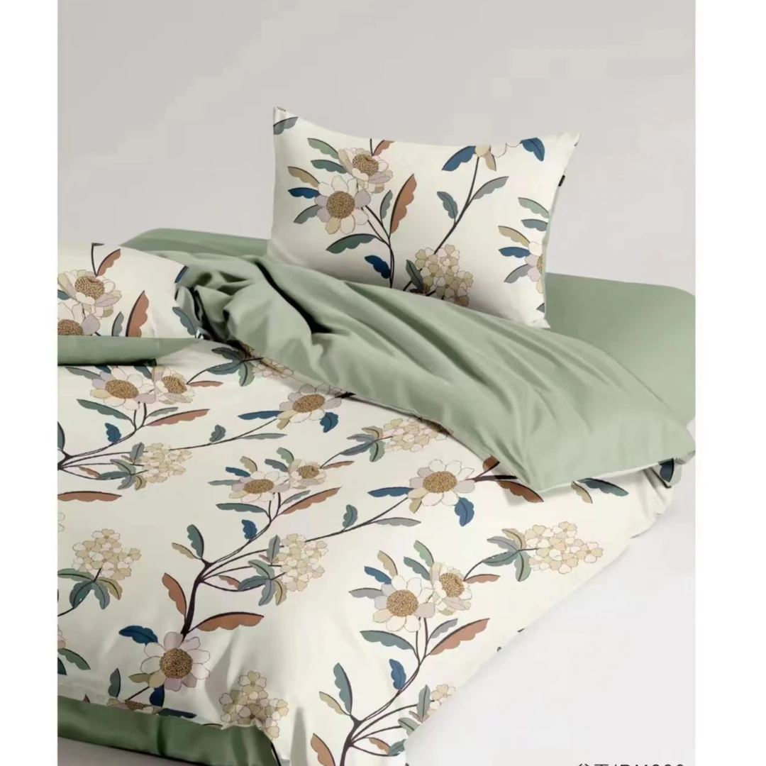 【千榕家】仿活性印花四件套-谷雨配千榕金盒或银盒包装韩式花卉