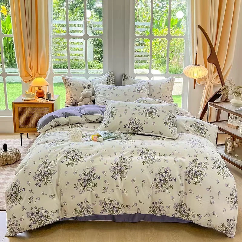 有氧小竺棉轻奢小清新碎花四件套