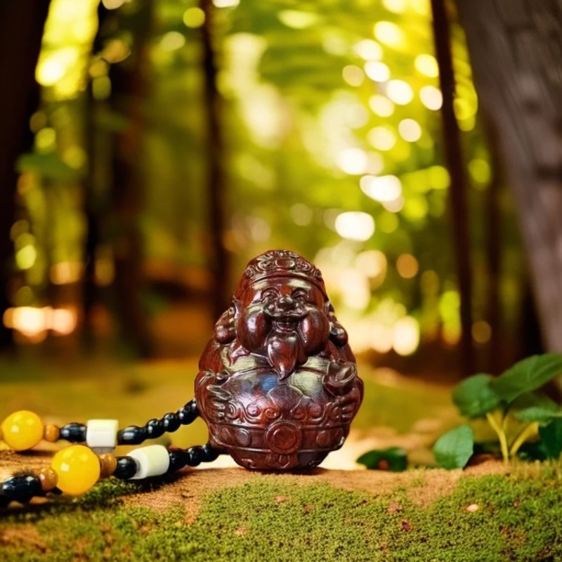 紫檀木雕木实木雕刻赵公明财爷手把件文玩工艺品手工艺制品随身