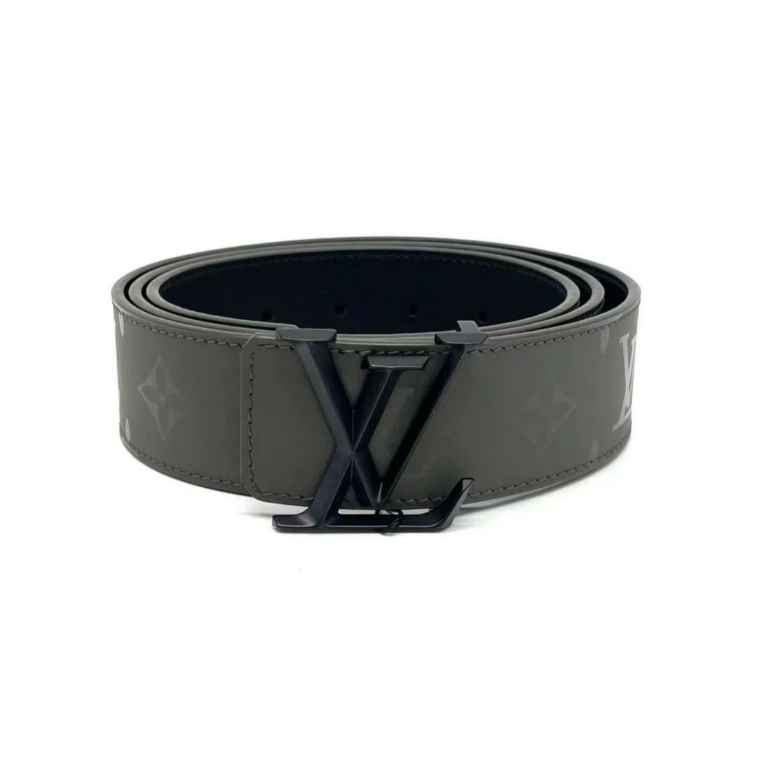 全新未使用 LouisVuitton/路易威登 菱形扣磨砂绿老花腰带/J61008