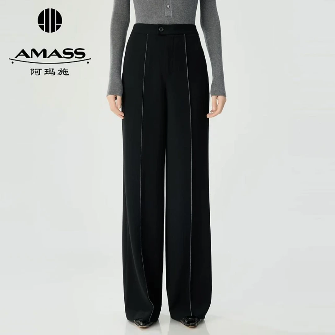 AMASS/阿玛施冬季新款双面磨毛双轻盈发热保暖钻石绒裤子510050