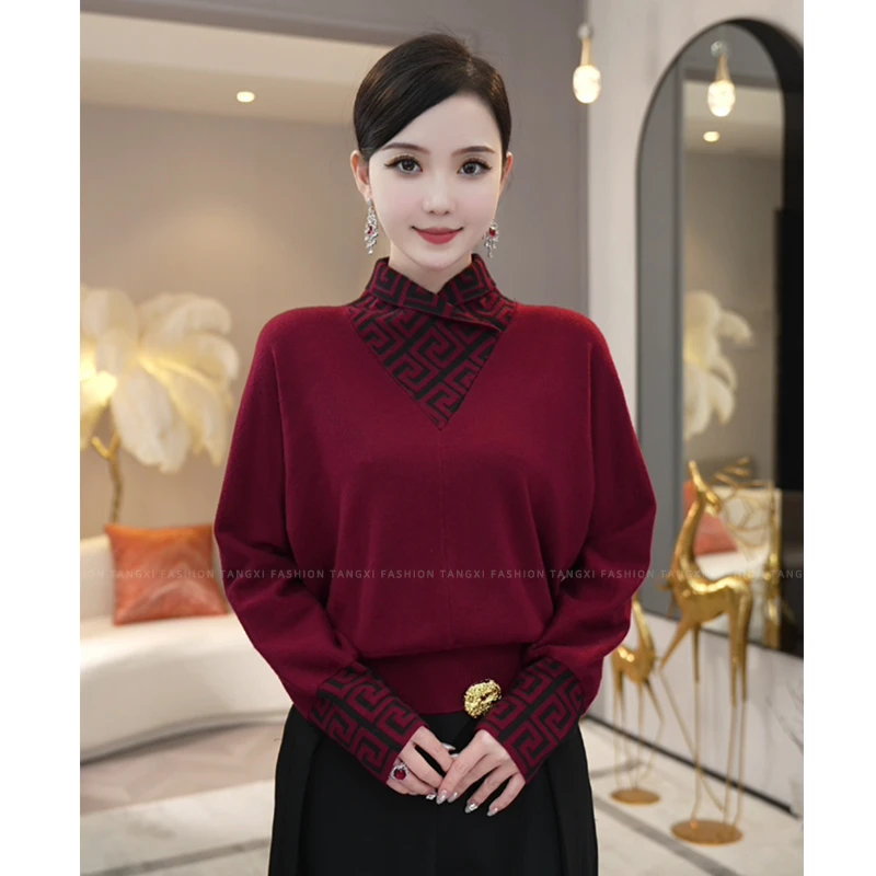 现货2025年秋冬新款【3985】含绵羊毛小众洋气高级感半高领针织毛衣