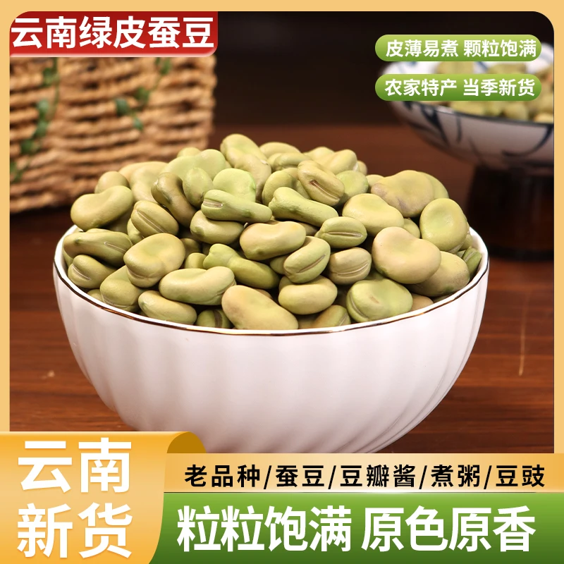 云南新货农家自种绿皮蚕豆五谷杂粮粗粮豆沙豆豉豆瓣酱煲汤煮粥