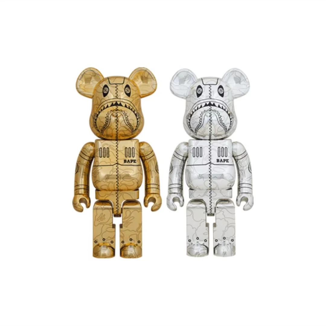 【山哥ST】bearbrick积木熊 金鲨银鲨一对 1000%