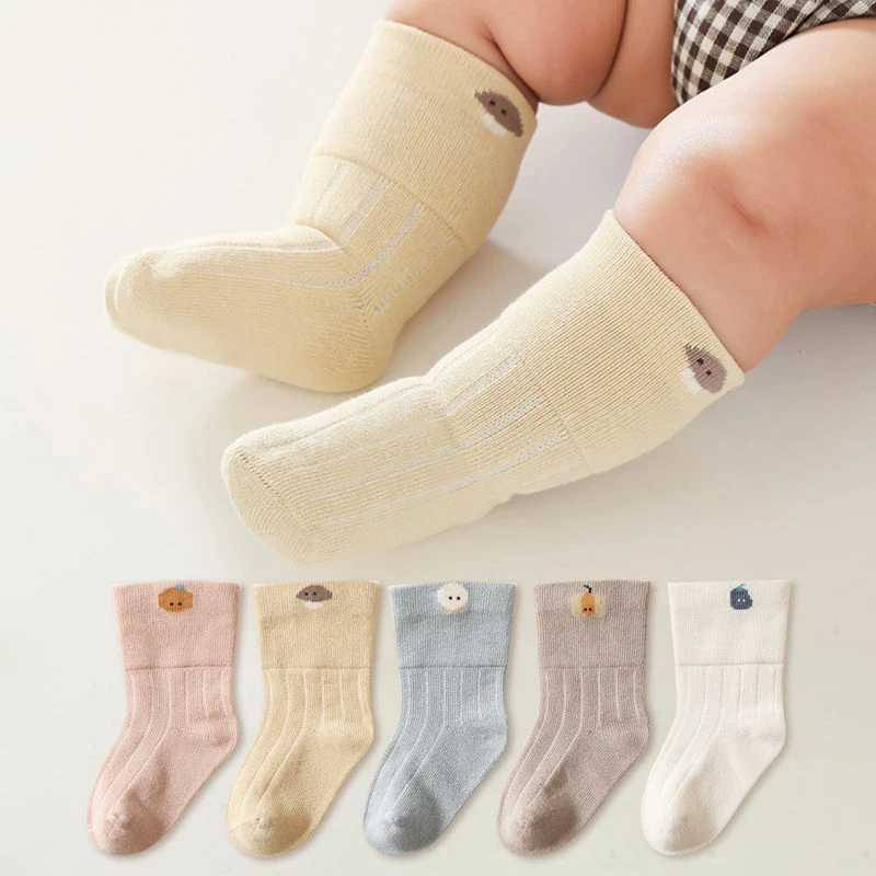 宝宝袜子春秋薄款a类无骨男女婴儿中筒袜新生儿松口不勒腿春夏款