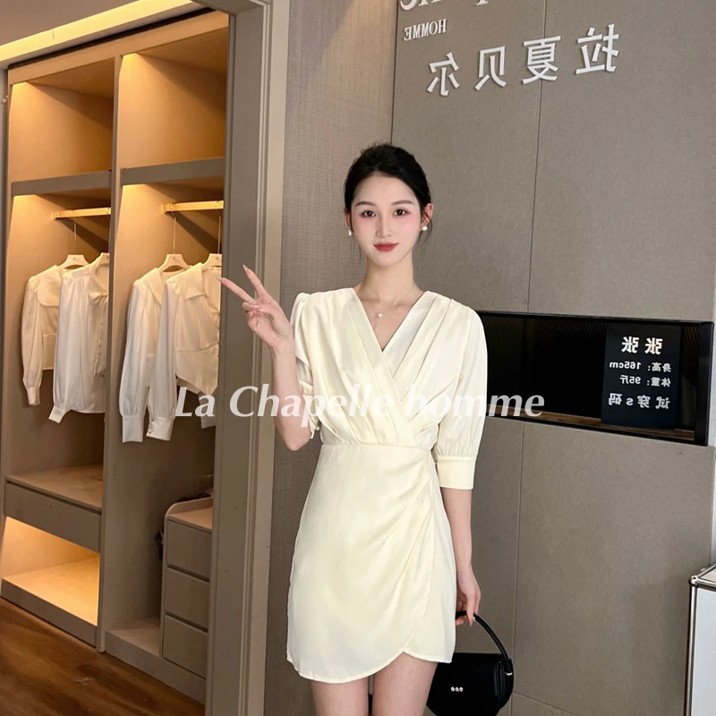 拉夏贝尔25现货清仓收腰清凉设计感法式轻奢时尚连衣裙 8096 JQC