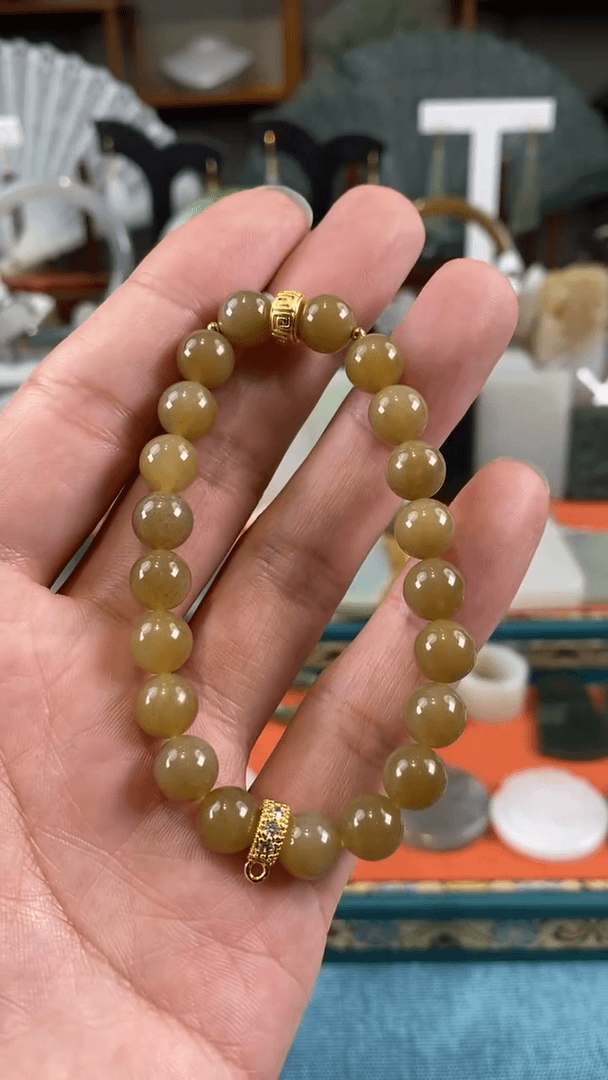 【闪购商品】和田玉（糖玉）手串合金和田玉