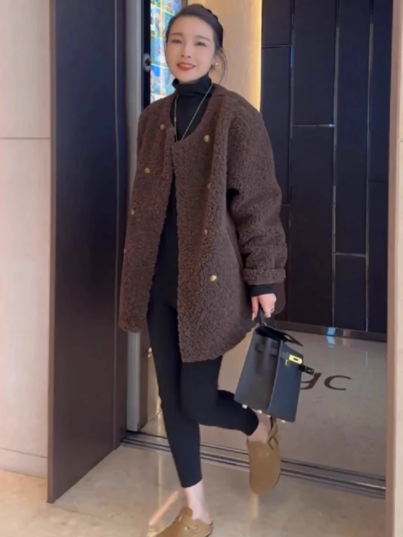 网红毛毛外套小香风时尚洋气百搭宽松冬季韩版女士休闲气质上衣女