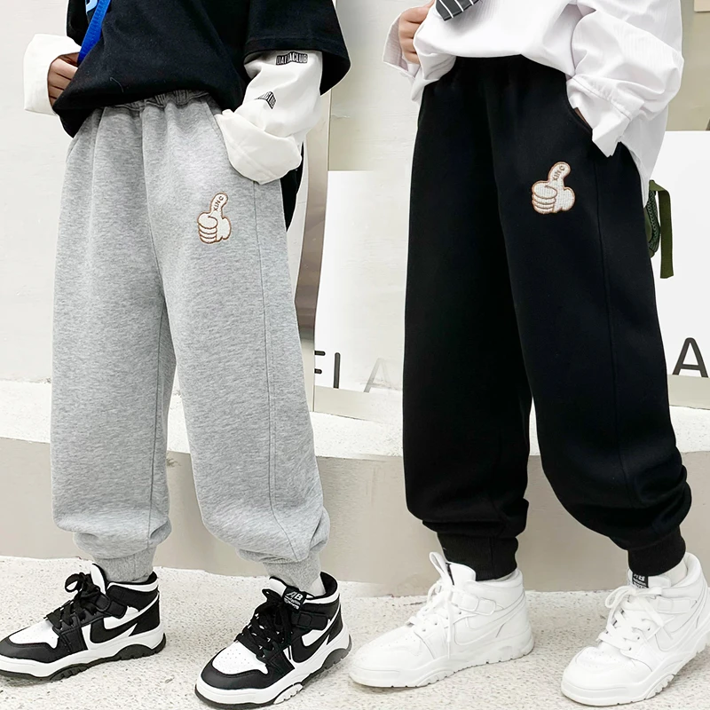 儿童春秋休闲裤加绒运动裤小中大童卫裤男童女童长裤洋气宽松百搭