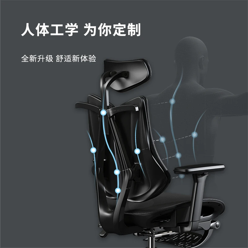 1041人体工学椅电脑椅家用办公椅适护腰久坐电竞椅书房升降双背椅
